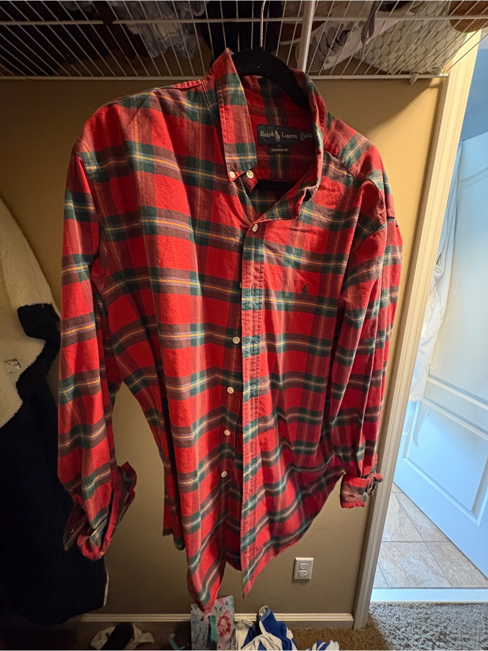Ralph Lauren Red Plaid Flannel Button-Down Shirt